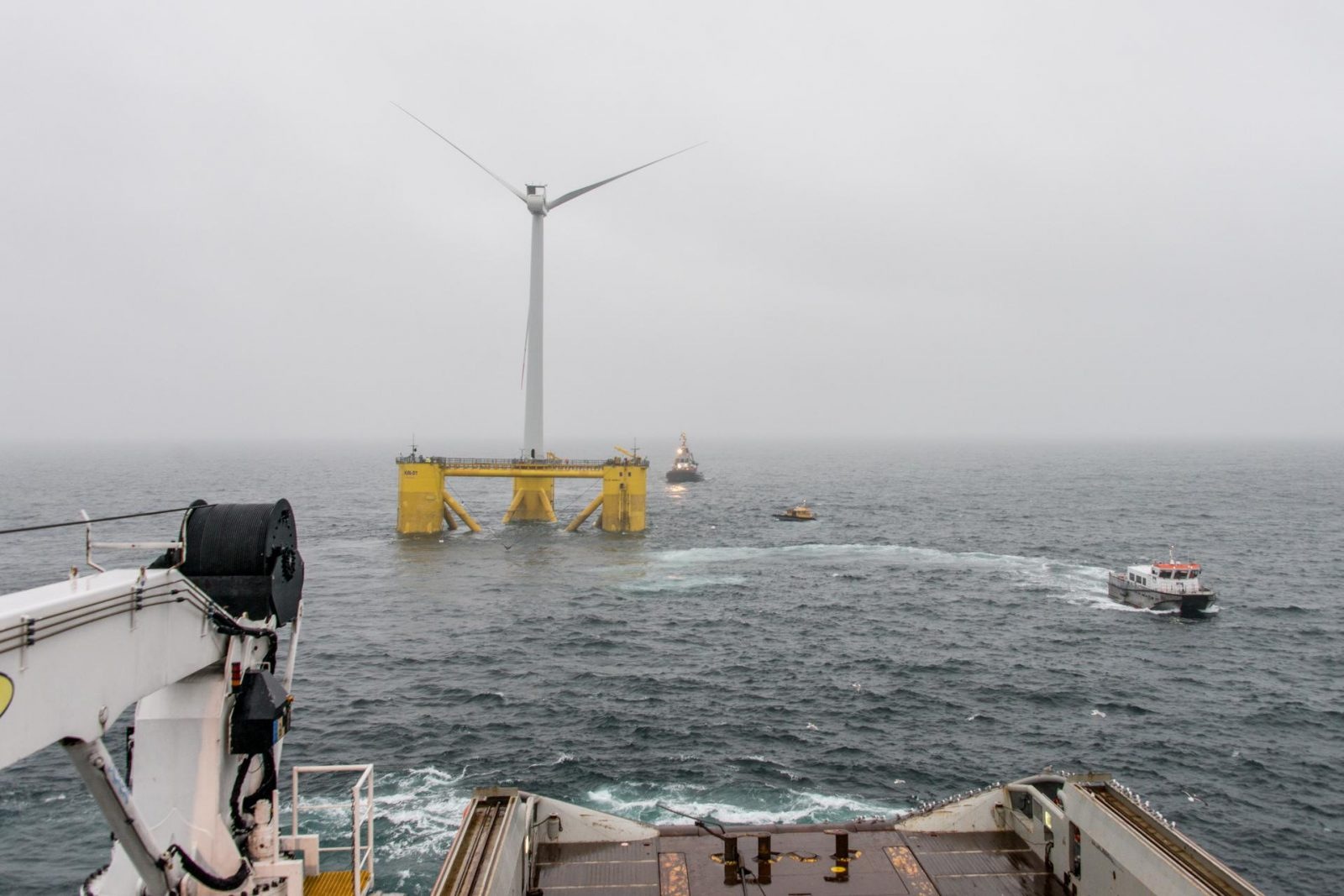 Die weltweit grösste schwimmende Windfarm findet sich vor der Küste Schottlands bei Aberdeen. Sie ging im vergangenen Herbst ans Netz. (Bild: Cobra Group)